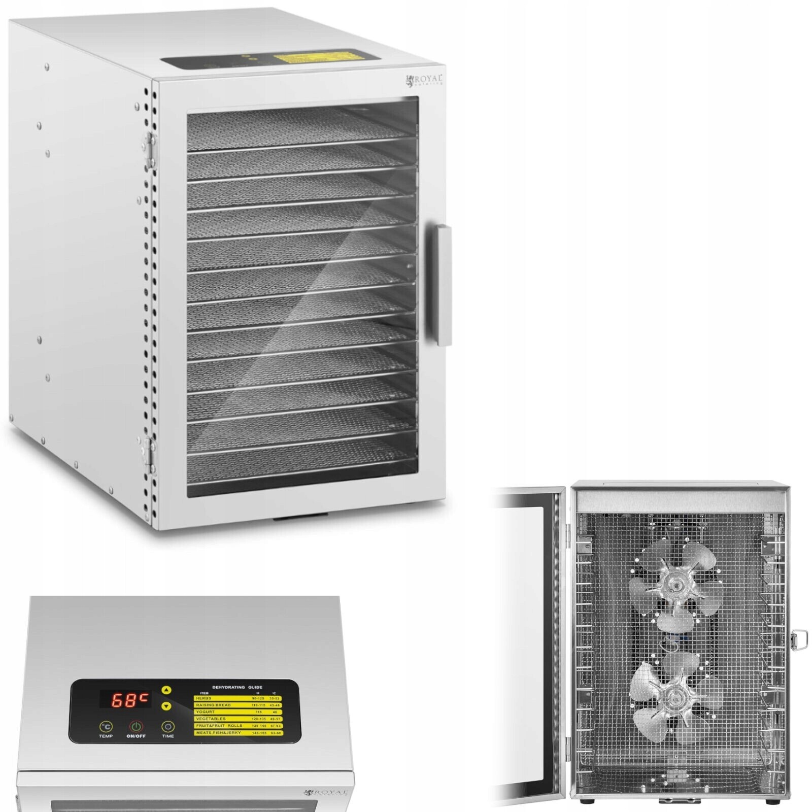 Profesionální Sušička Potravin Na Houby A Ovoce 12 Polic 800 W