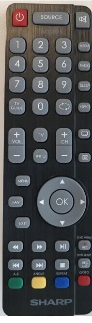 Dálkové Ovládání Sharp LC40CFE6132E LC-40CFE6132E Rádio Originál