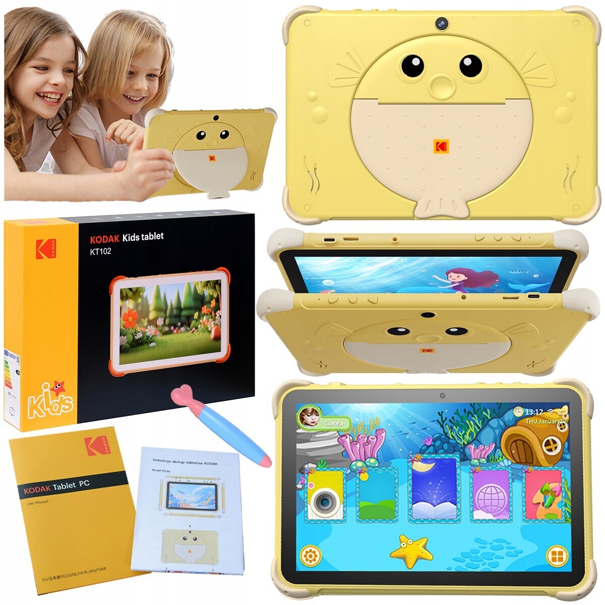 Tablet Kodak KT102 pro děti 1280 x 800 10,1'' 64GB Pevné Ochranné Pouzdro