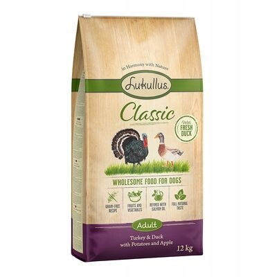 Lukullus Classic krocan a kachna (bez obilnin) - výhodné balení: 2 x 12 kg
