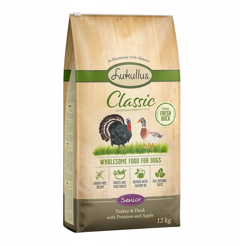 Lukullus Classic Senior krůtí & kachna (bez obilovin) - 12 kg