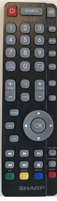 Dálkový Ovladač Sharp LC-24CFF5221E 24CFF5222E LC-32CFF5222E