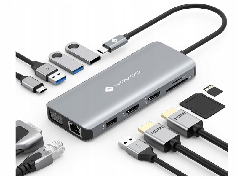 Dokovací stanice Hub s 11 porty Kompatibilní s Win/MacOS/iPadOS