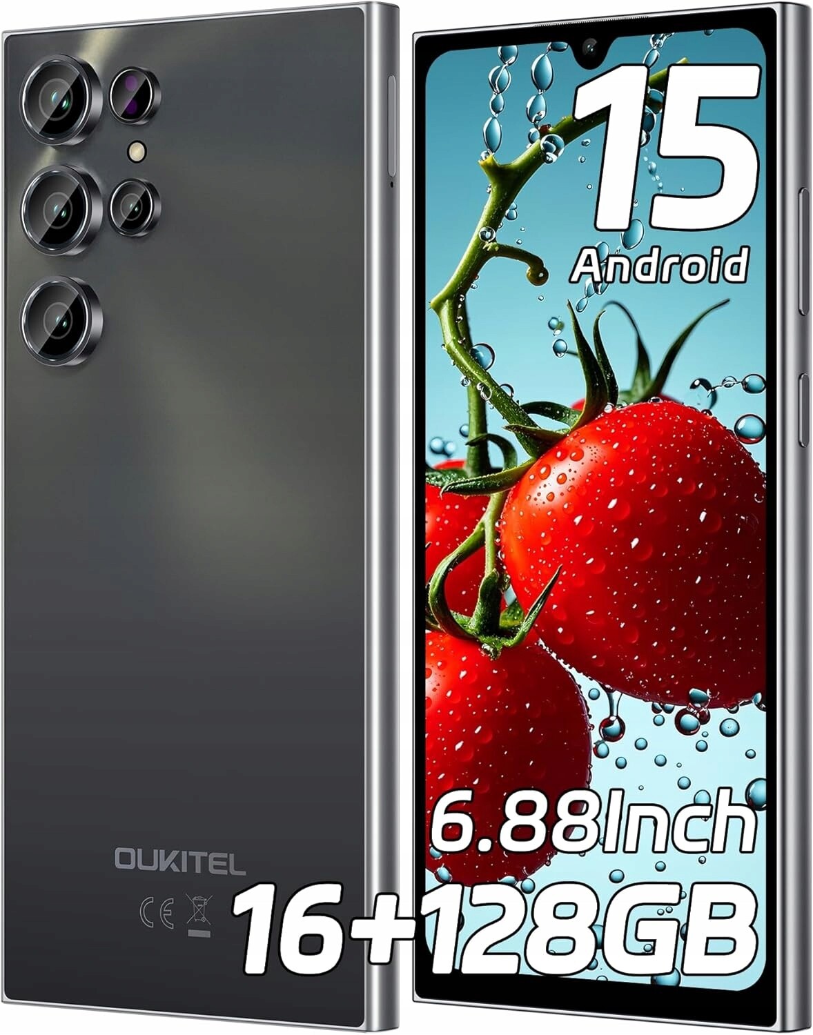 Smartphone Oukitel C61 Lte 16 Gb 128 Gb 5150 mAh 6,8' Černý Bez zámků