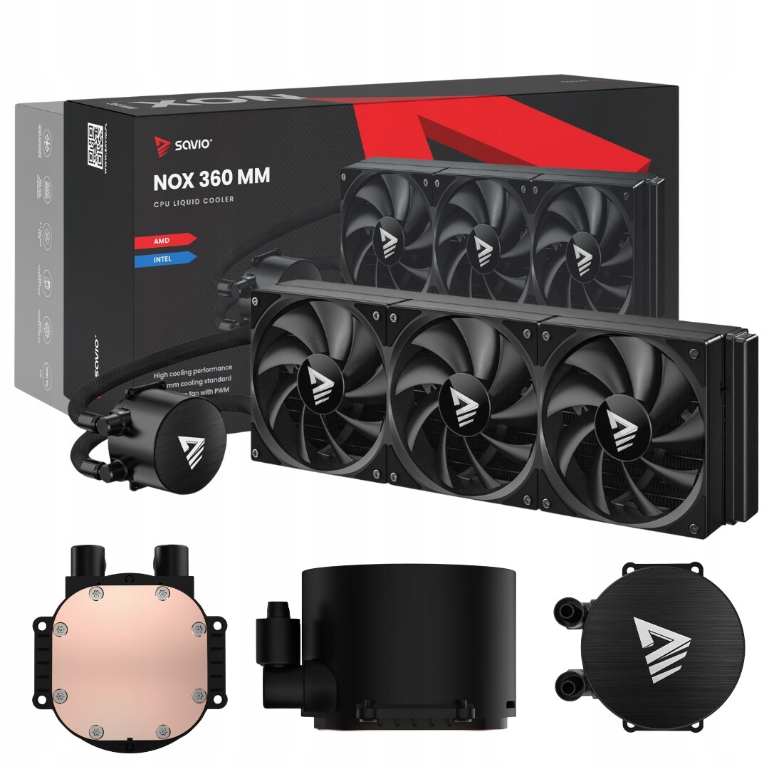 Vodní chlazení Cpu Savio Nox 360 MM 3×120 mm Pwm 2550RPM Intel Amd Tdp