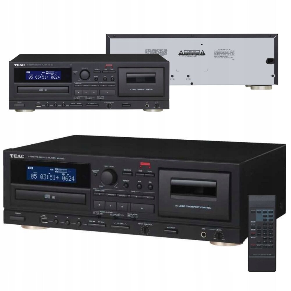 CD Přehrávač Teac AD-850-SE MP3 87DB Usb Kazeta Nahrávání Deck Rekord