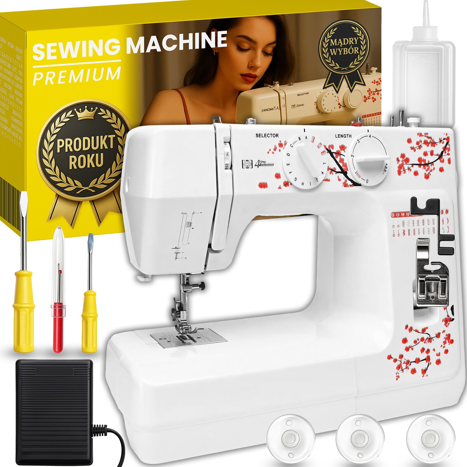 Domácí Šicí Stroj S Regulací 48 X Vzory Stehů Silné Příslušenství