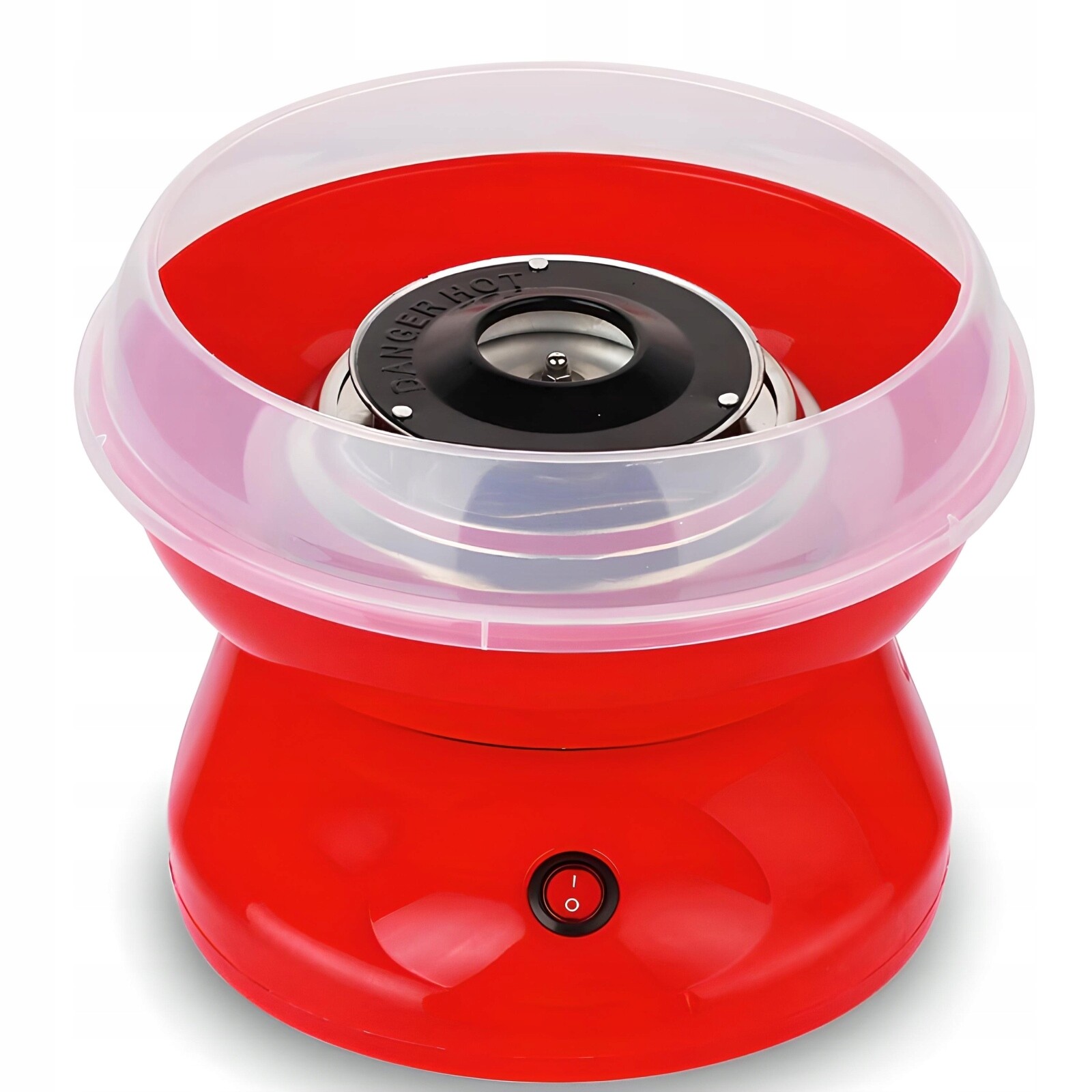 Stroj na cukrovou vatu s odměrnými tyčinkami 550 W červený