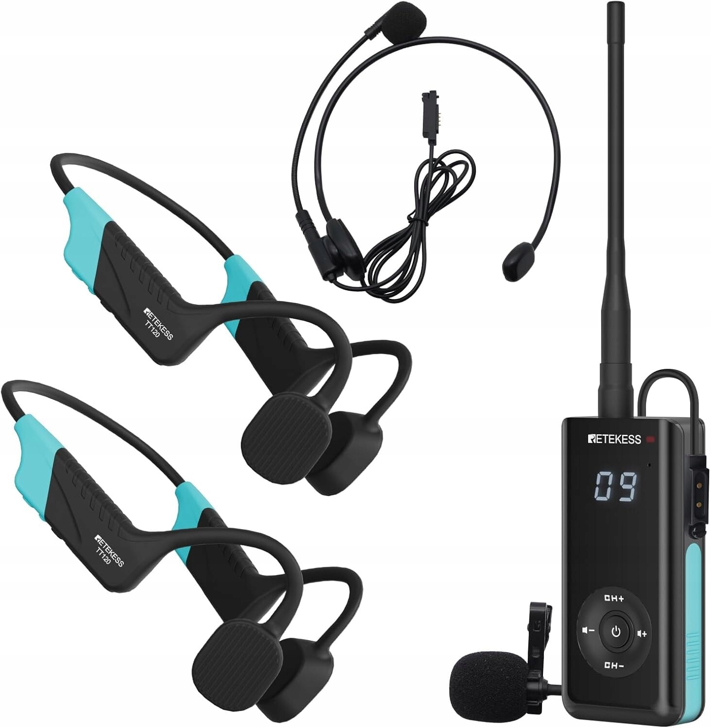 Retekess TT120 Podvodní komunikátor, Sluchátka pro kostní vedení, IP68,120M