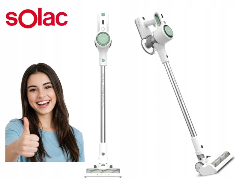 Bezsáčkový Bezkabelový Vysavač Turbokartáč 150 W 12 000 Pa Solac Bílý