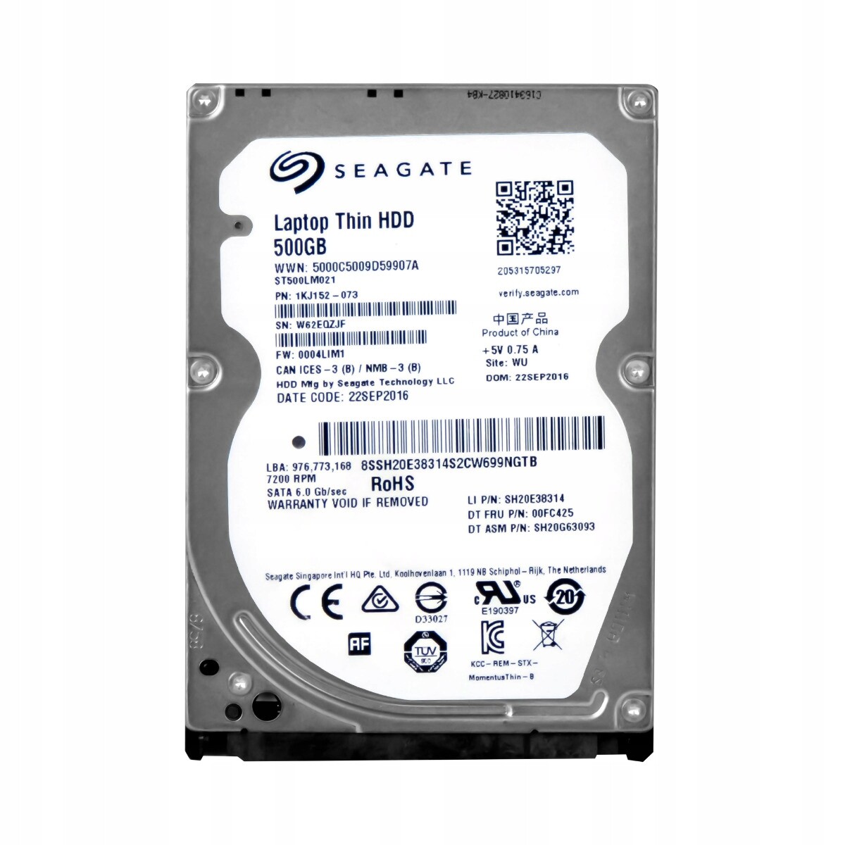 Seagate Notebook Thin 500GB 7.2K 32MB Sata III 2.5'' ST500LM021