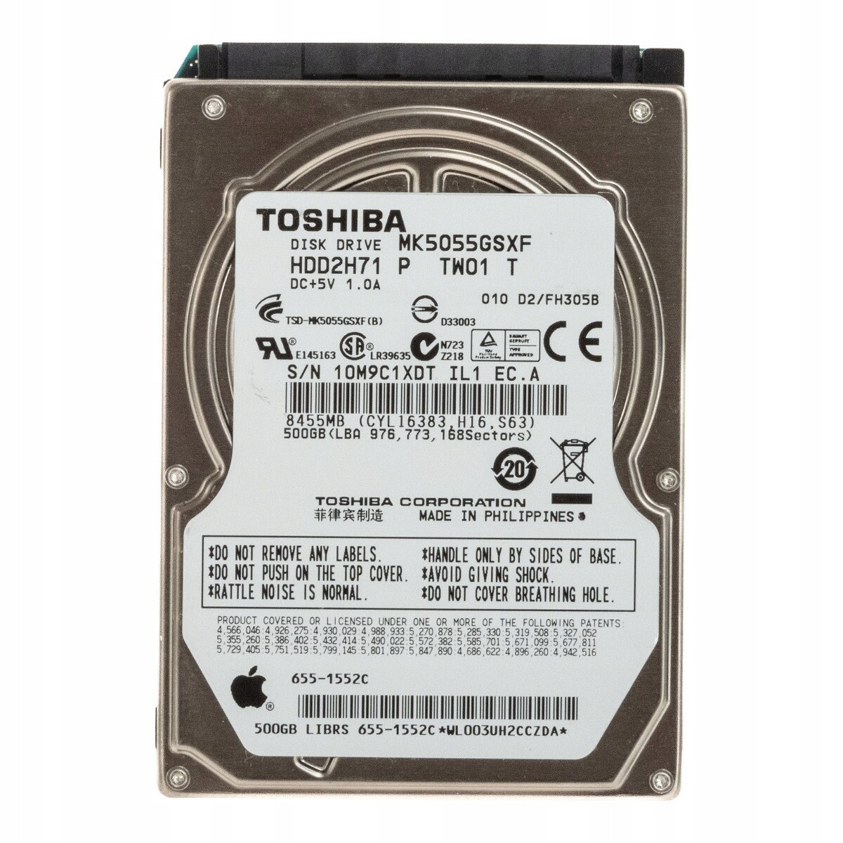 Toshiba 500GB 5.4K 8MB Sata II 2.5'' MK5055GSXF