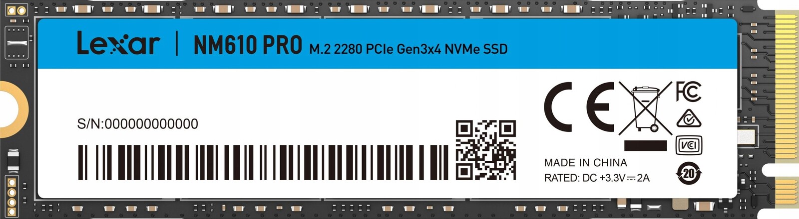 Ssd disk 2TB M.2 PCIe NVMe 3300 MB/s čtení 2600 MB/s zápis kompatibilní s