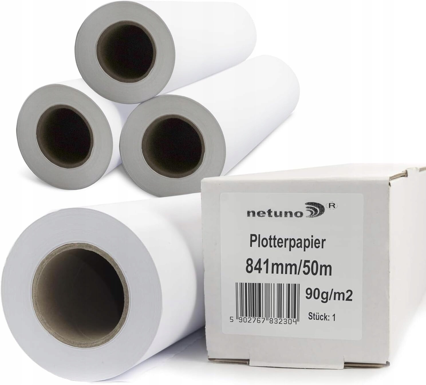 Sada 4 rolí Papír do plotru 841 x 50 m 90 g pro Cad tisk, plány projektů