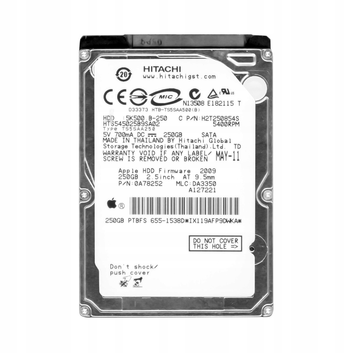 TravelStar 5K500.B 250GB 5.4K 8MB Sata II 2.5'' HTS545025B9SA02