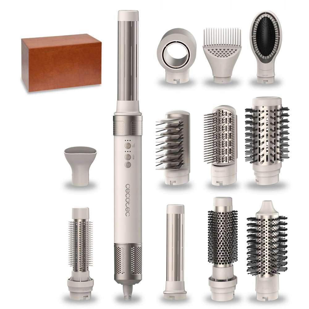 Kulmofén na vlasy Cecotec Bamba CeramicCare 12v1 v barvě šampaňského