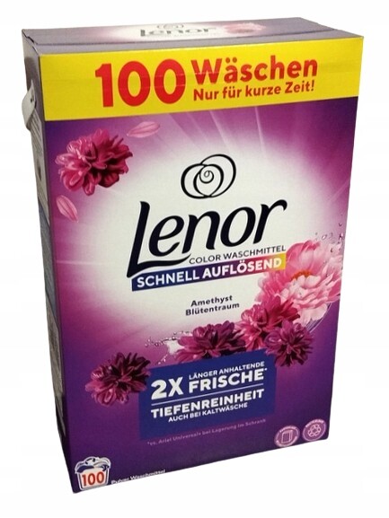 Lenor Color Amerhyst prášek na barevné prádlo 6 kg 100 praní