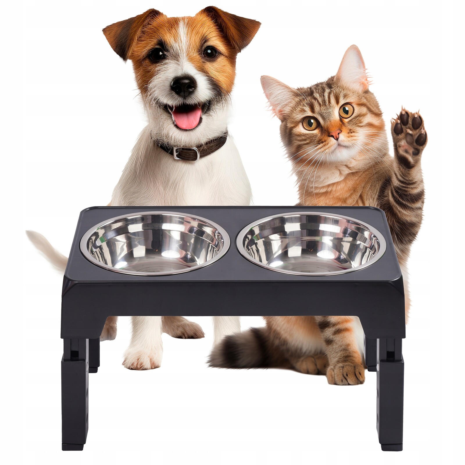 Sada Misek Pro Psy Pro Psa Kočku Nastavitelná Výška, Nerezová Ocel , Na Stojanku
