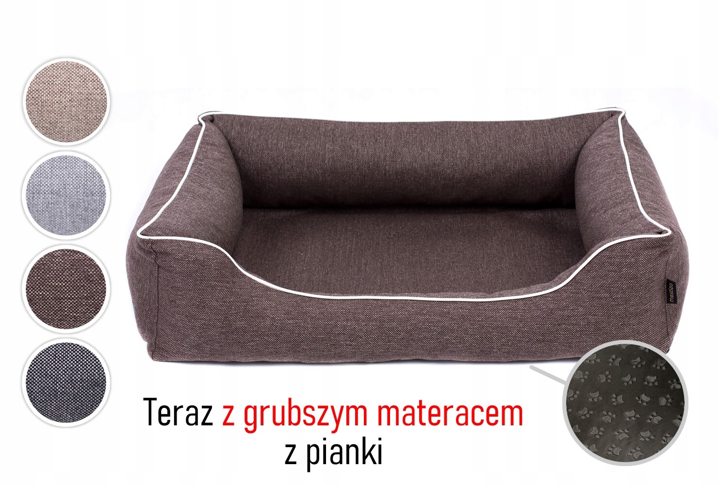 Pelíšek , pohovka, postel pro psa potah pelíšek pro kočky, 120x90 hnědá/bílá