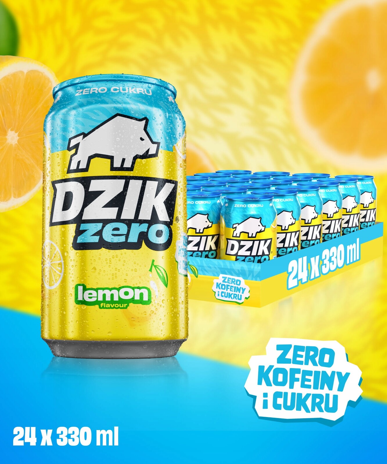 Wk Dzik Zero 24x 330 ml Bez kofeinu Bez kalorií Citron