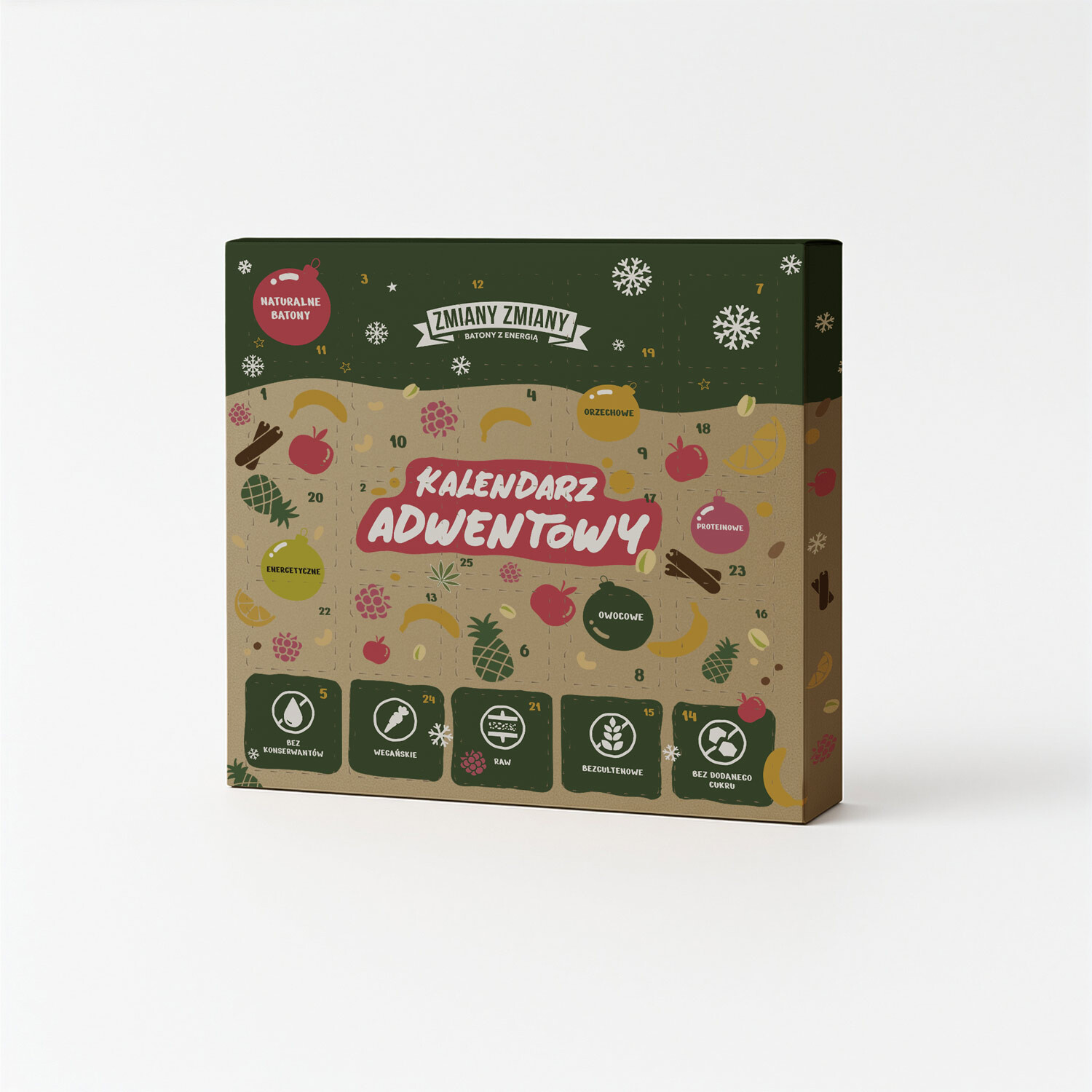 Zdravý adventní kalendář Veganské bezlepkové tyčinky bez konzervantů