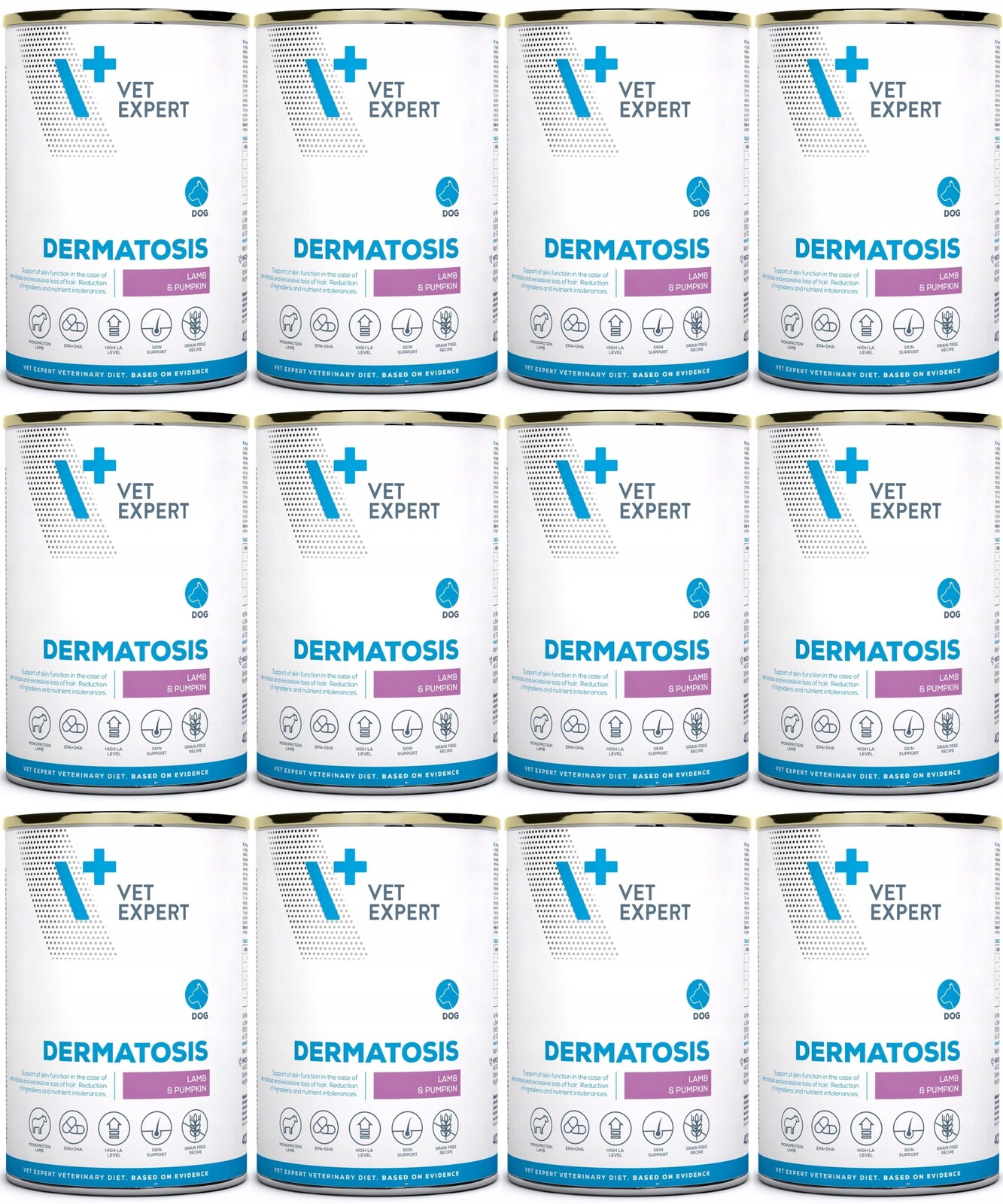 4T VetExpert Dog Dermatosis Lamb & Pumpkin 12 x 400 g
