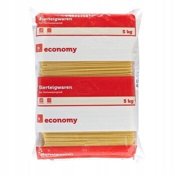 Economy Spaghetti Těstoviny Vaječné 5 kg Velký balíček, Ideální pro Restauraci
