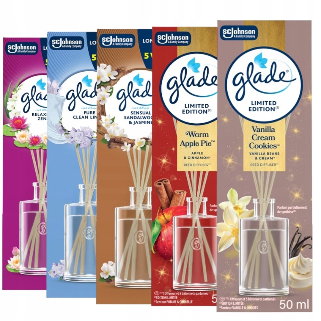 Glade Vonné tyčinky Mix vůní Limitovaná kolekce 50 ml x5