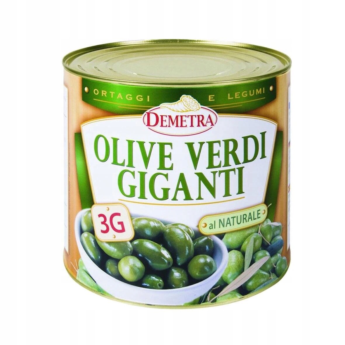 Zelené olivy velké s peckou 2,5 kg Demetra