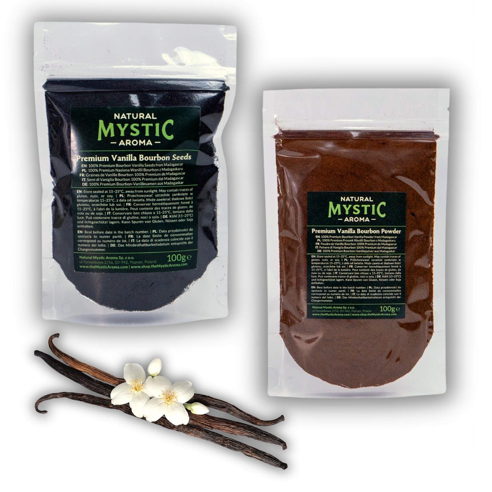 Sada Vanilka Bourbon Madagaskar Semena Vanilkový prášek 100 g Premium
