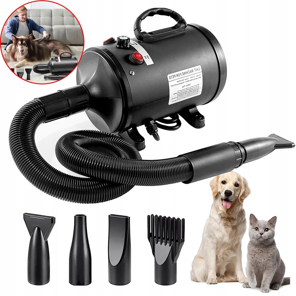 Groomingová Sušička Pro Psa Kočky, 4 Trysky Regulace Teploty Silný Výkon