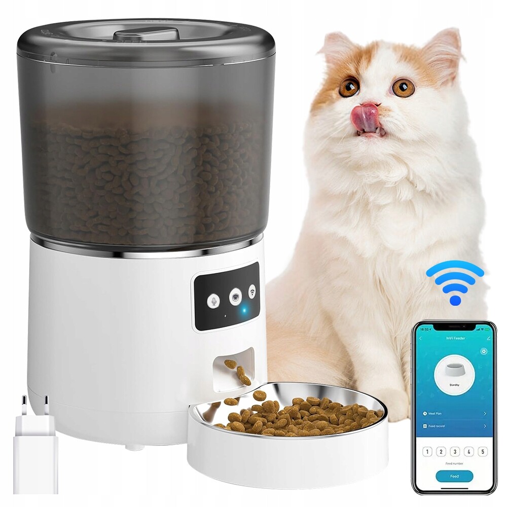 Automatický Podavač Krmiva Pro Kočky Psa 4L Aplikace Napájení