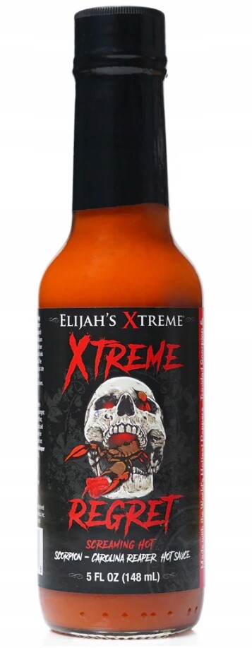 Superostrá omáčka Elijah's Xtreme Regret s Carolinou Reaper a Scorpionem 148 ml