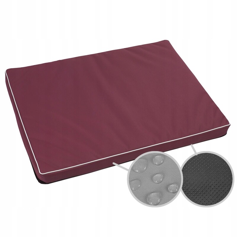 Pelíšek matrace pelíšek potah postel pro psa pelíšek pro kočky, 100x75x6cm, vínová a bílá