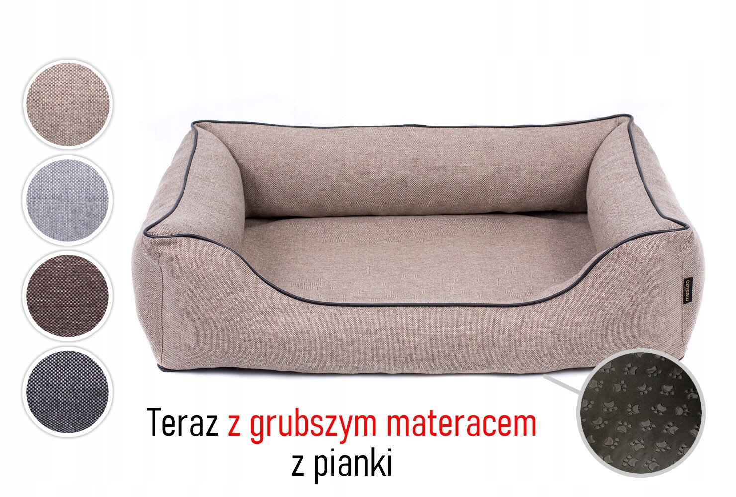 Pelíšek postel pro psa potah , pohovka, 120x90 béžová/černá