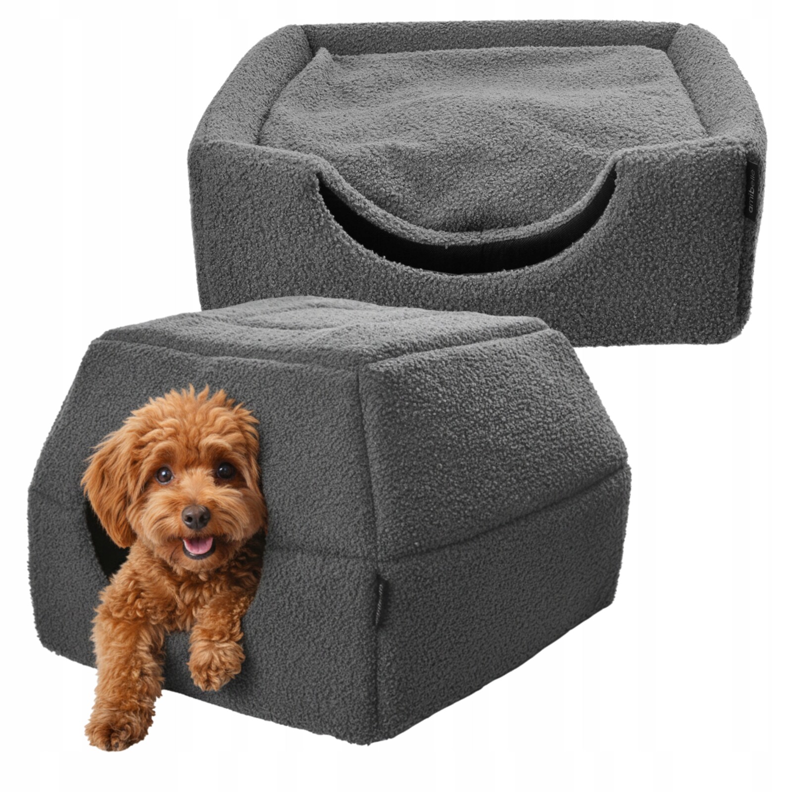 Pelíšek pro psa kočku 2v1, domeček 48x48cm, velikost M, Potah