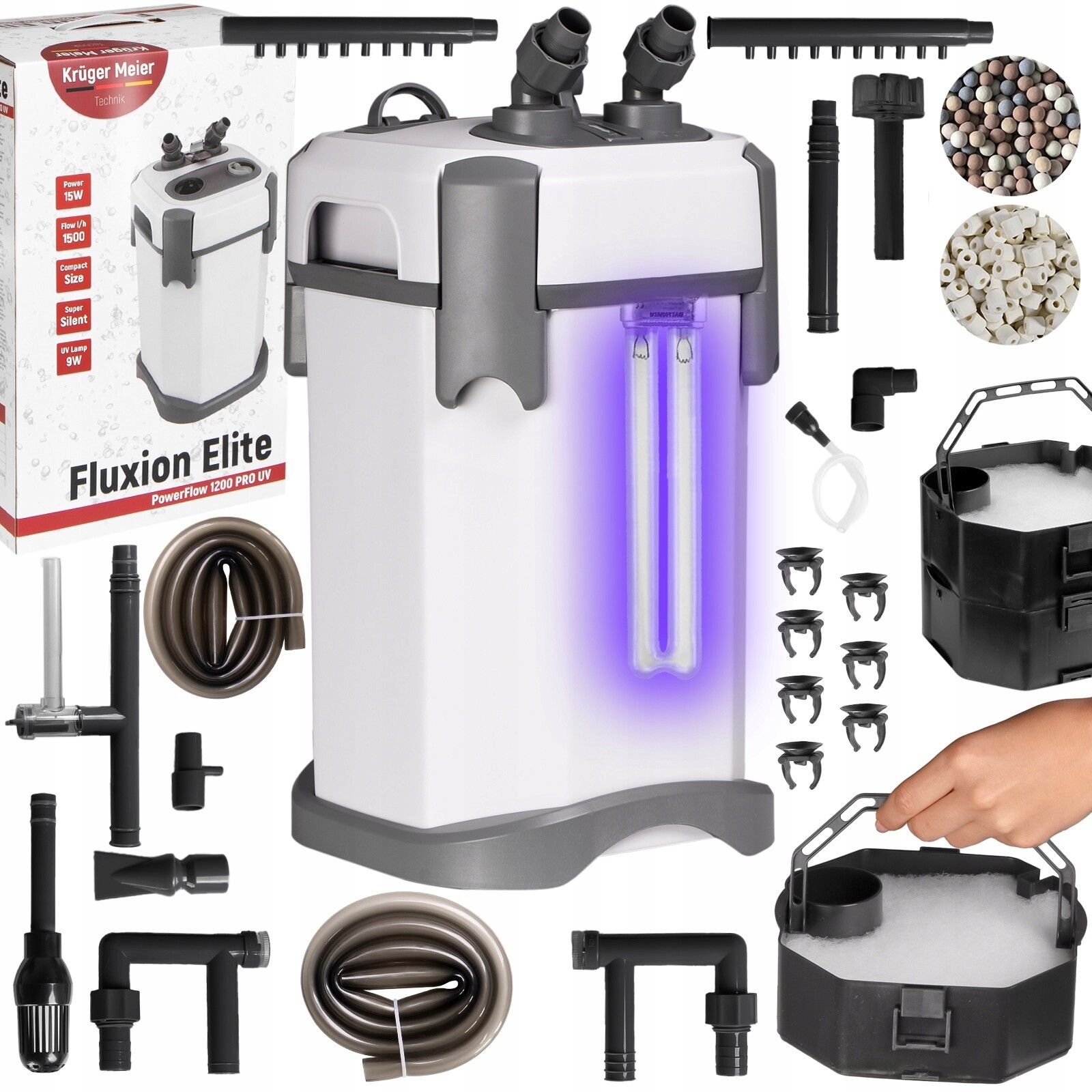 Uvc Filtr 9W Do Akvária Tichý, Výkonný Sterilizační Fluxion Elite Pro