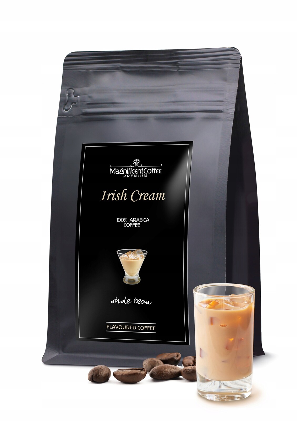 Káva s příchutí zrnkové kávy 1 kg Irish Cream Arabica, Vzorek Kávy Bonus!