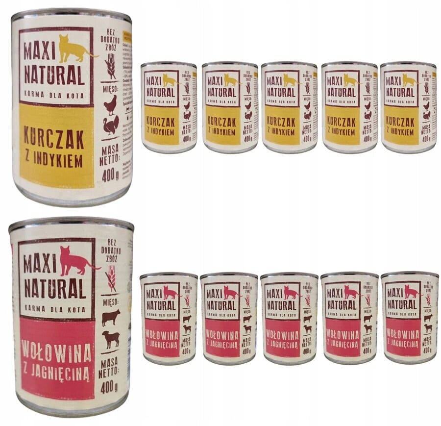Maxi Natural Krmivo pro kočky Mix chutí 12x400g