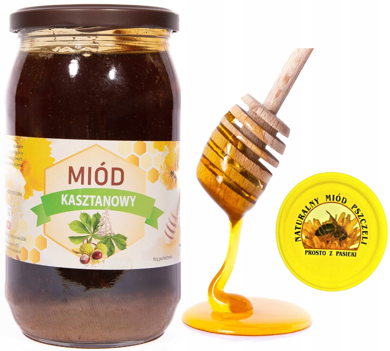 Kaštanový Medový Nektar 2025 Polský sklizeň 1,1 kg Dárek