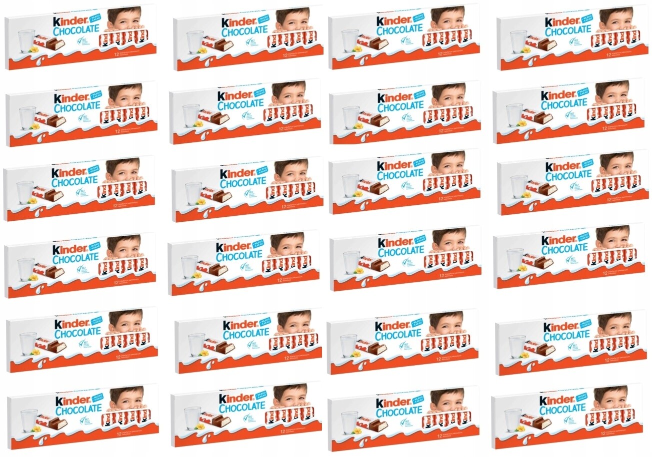 12 x 150 g Kinder čokoládových tyčinek z mléčné čokolády