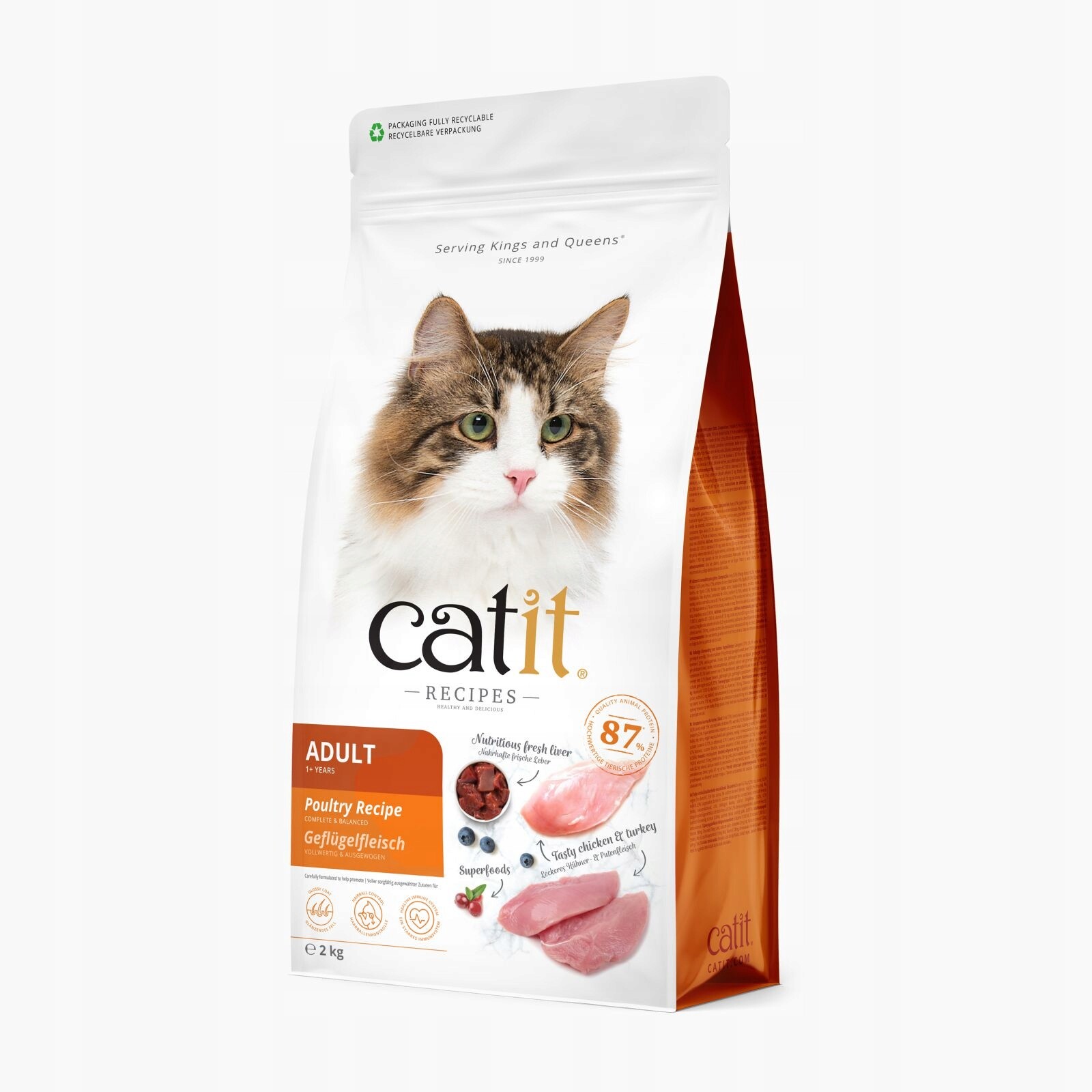 Catit Receptury Premium Suché Krmivo Pro Kočky Dospělá Drůbež 2 Kg