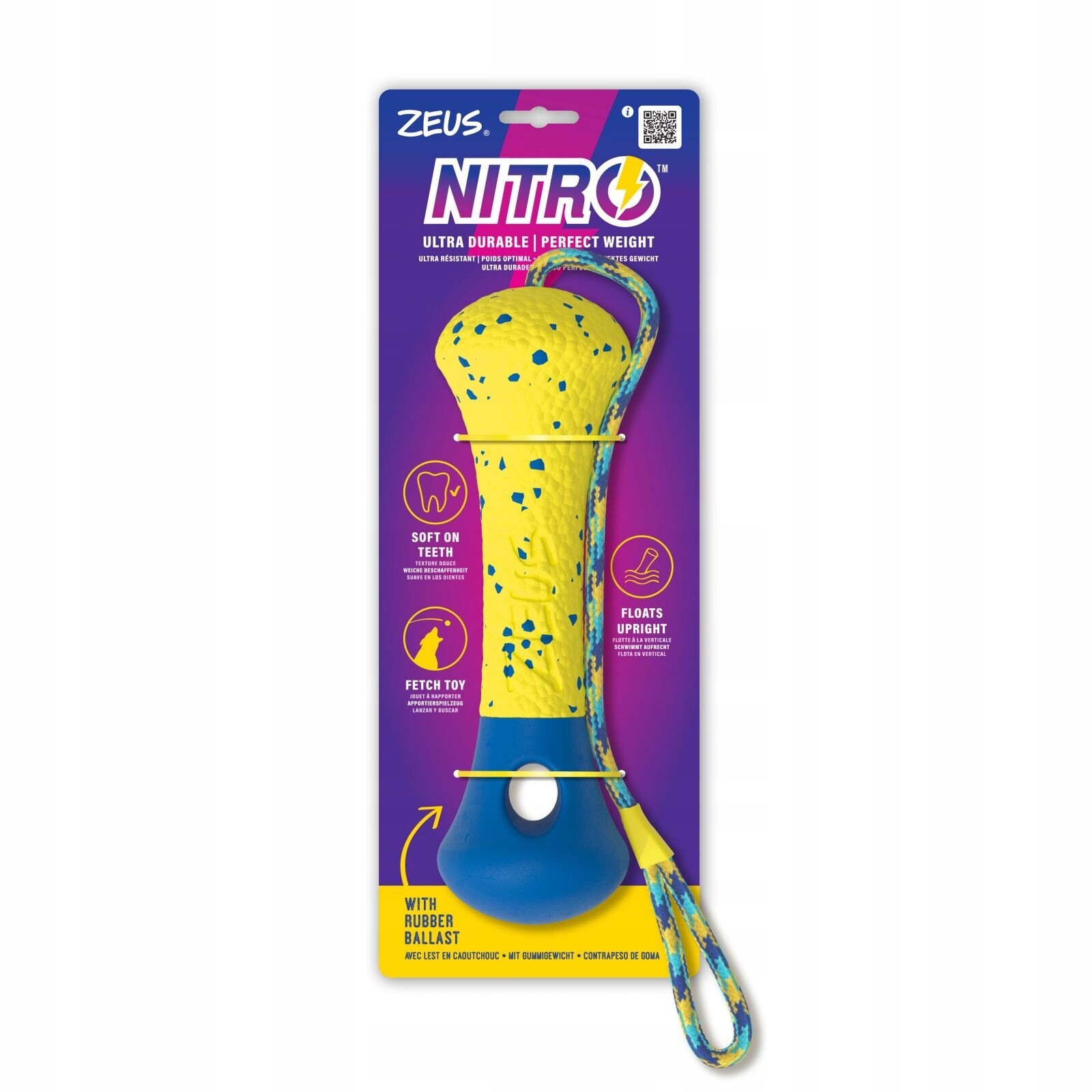 Zeus Nitro Závažovaná Hůl Žlutá A Modrá 26 CM