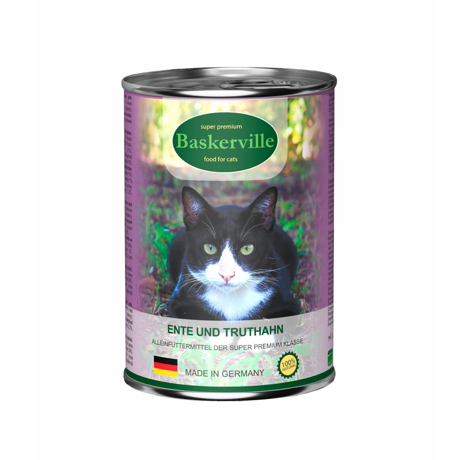 Baskerville Premium mokré krmivo pro kočky pro dospělé kočky s kachnou Krůta 6x400g