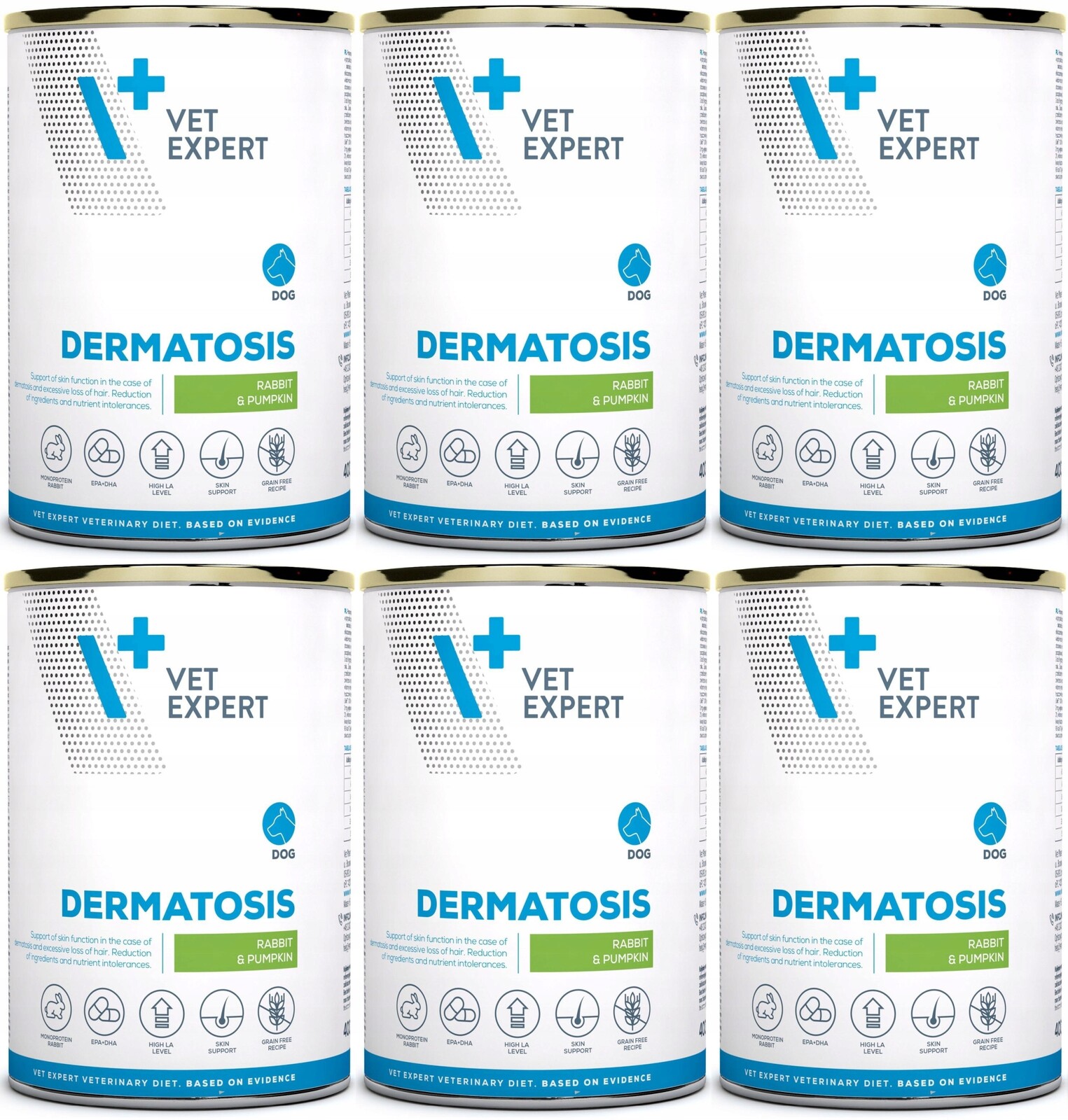 4T VetExpert Dog Dermatosis Rabbit & Pumpkin 6 x 400 g