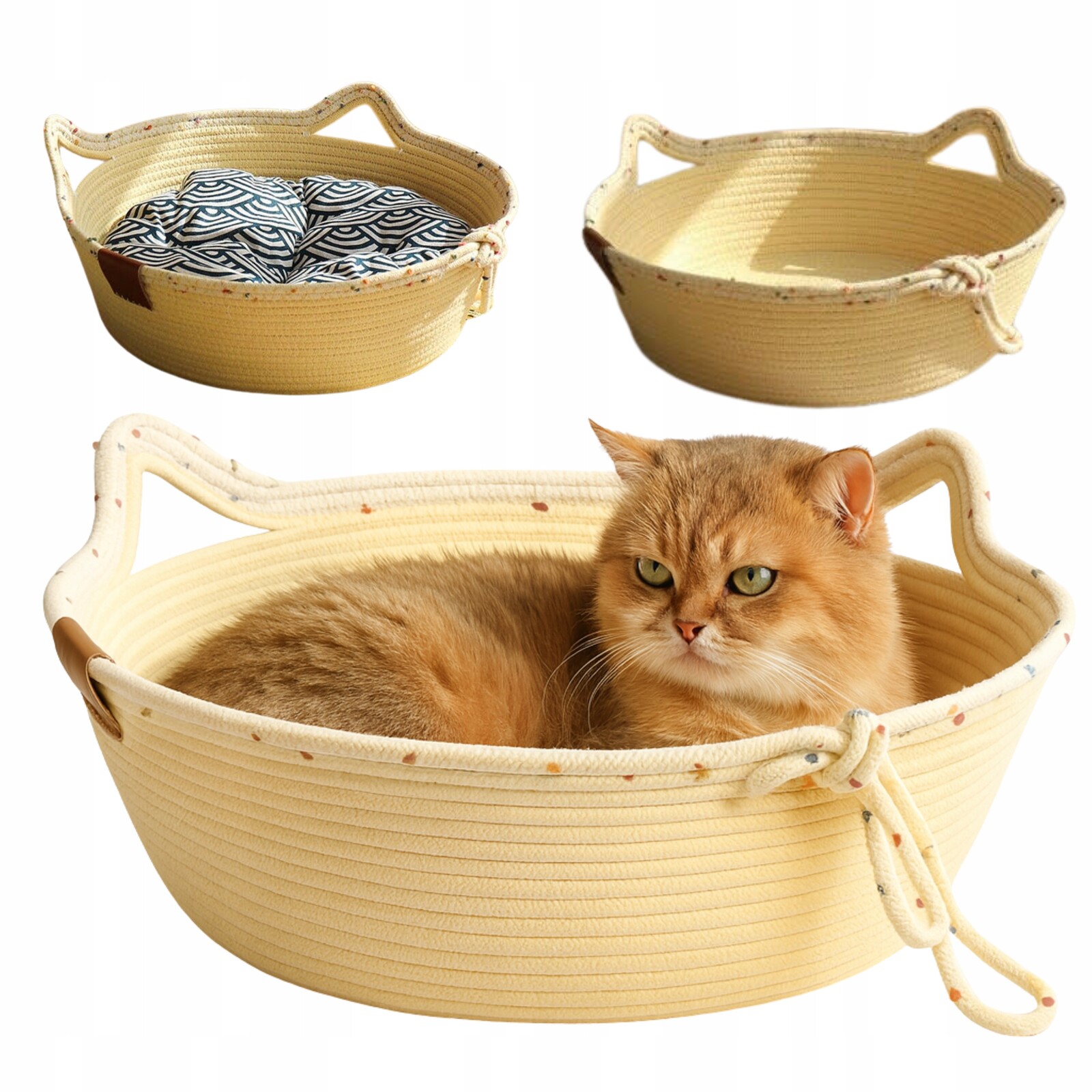 Kočičí Pelech Pro Kočky Proutěný Pelíšek Podložka Měkký Potah Siemiec