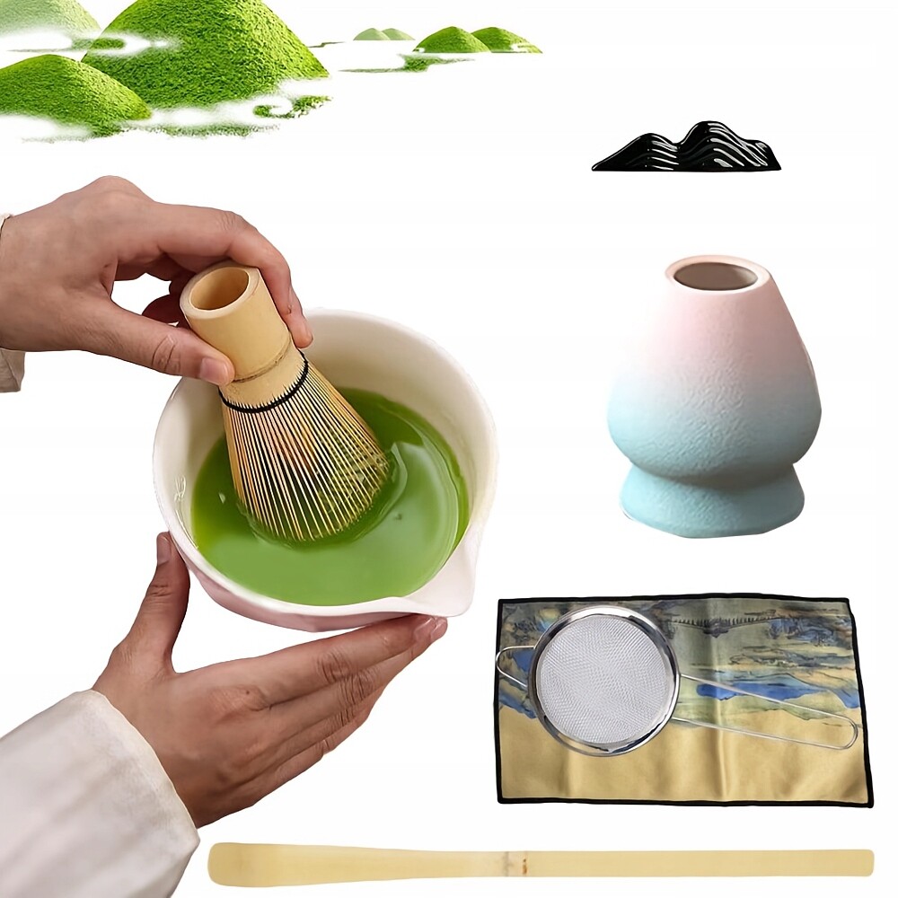 Sada Na Přípravu Matchy S Bambusovou Metlou A Příslušenstvím 8KS