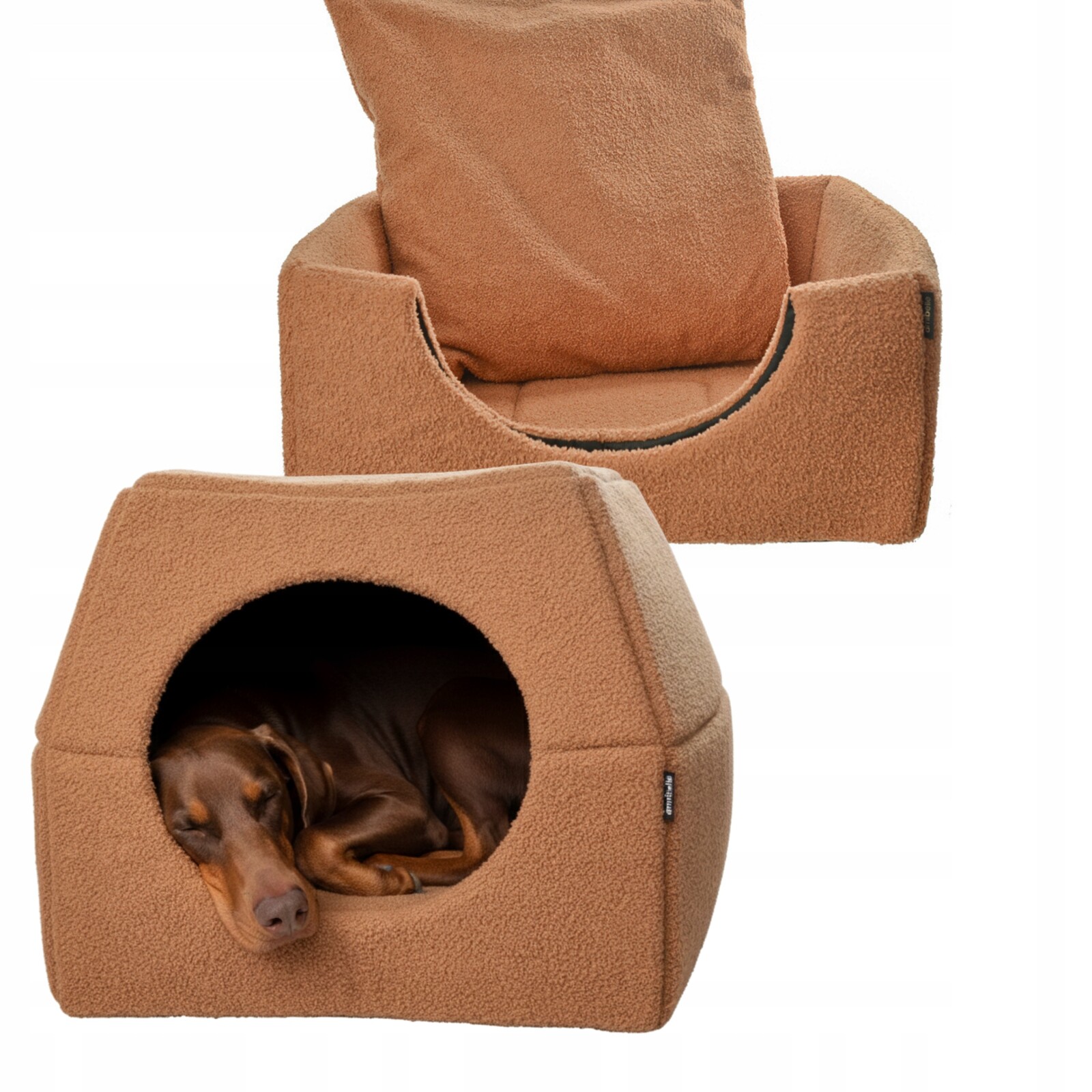 Pelíšek pro psa kočku 2v1 Domeček 70x70cm XL Protiskluzový Potah