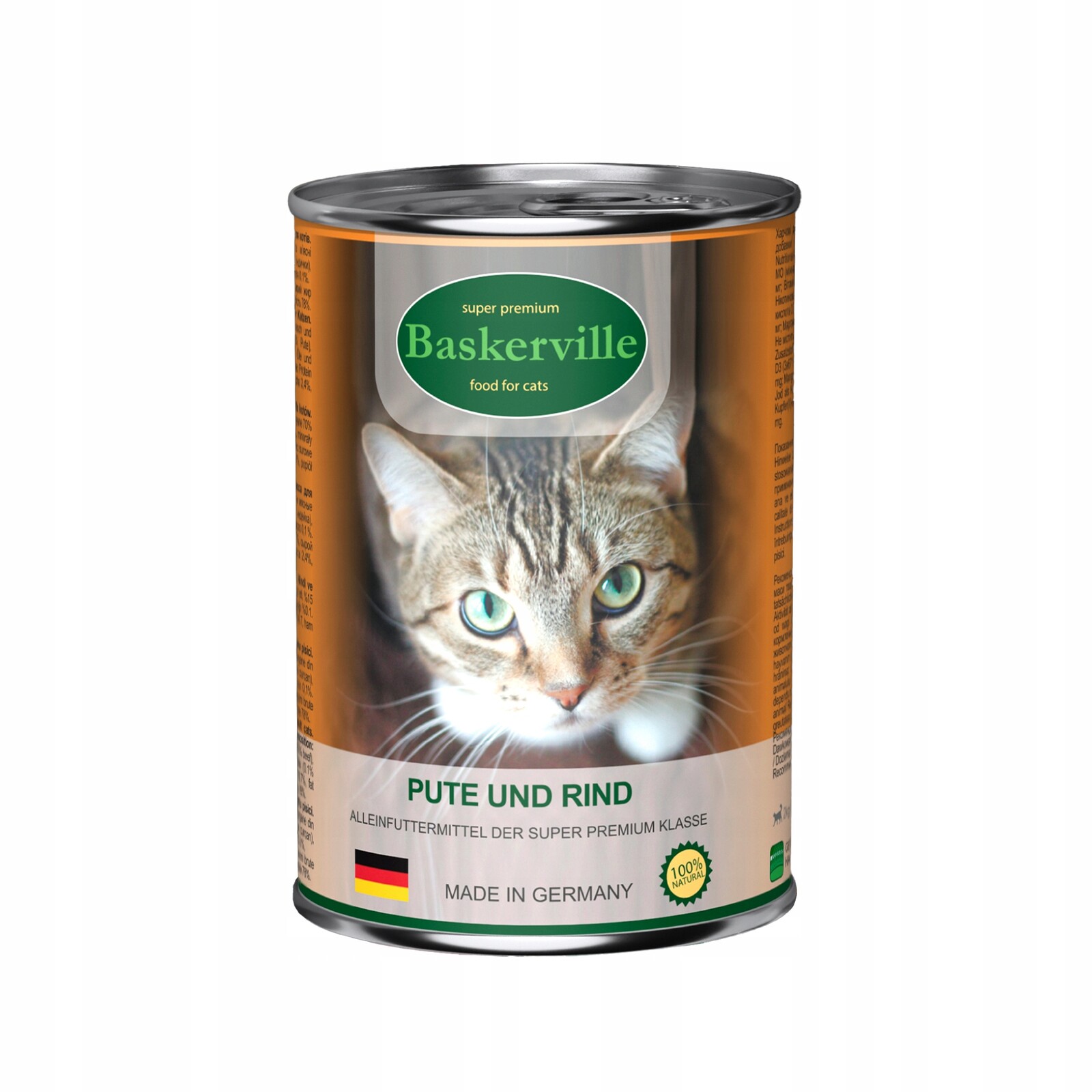 Baskerville Premium mokré krmivo pro dospělé kočky s Krůta mokré krmivo pro kočky 24x400g