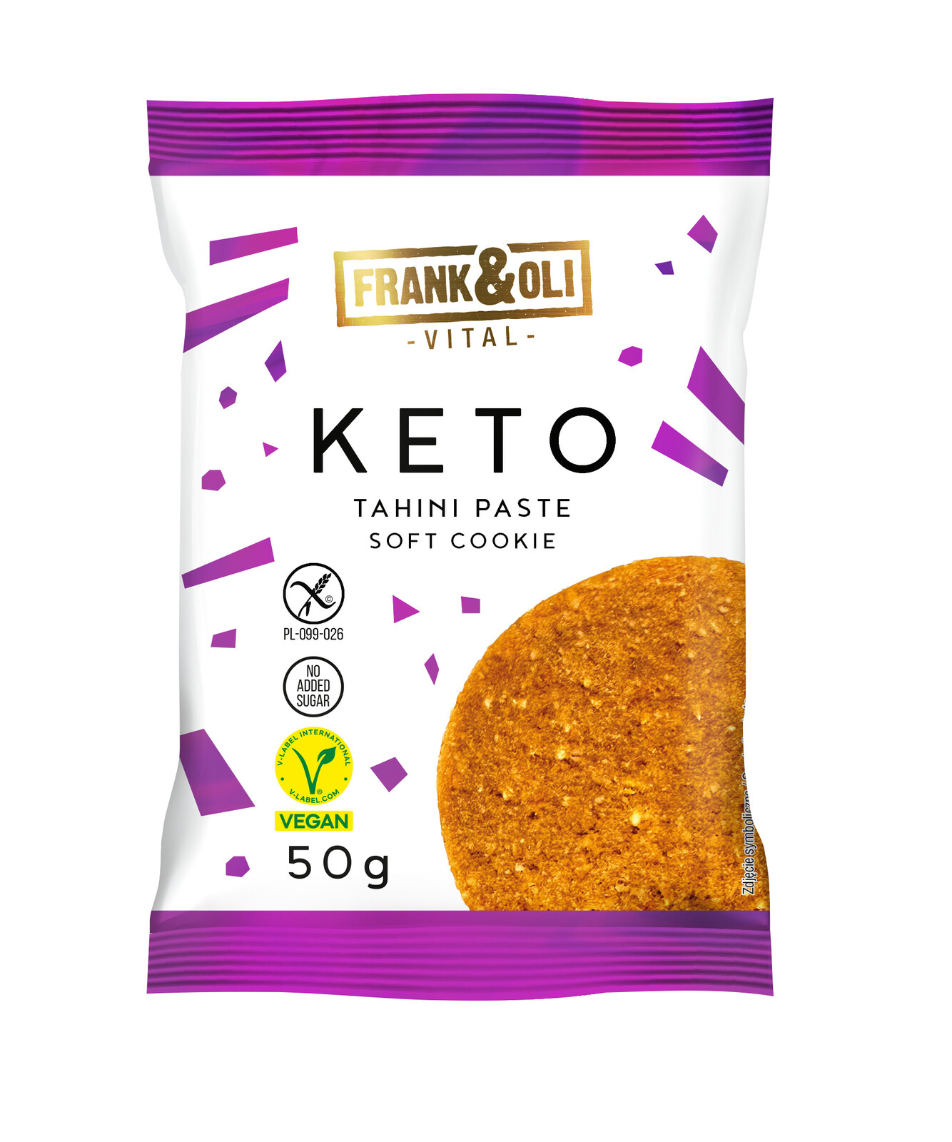 Frank&oli Měkké sušenky Keto Pasta Tahini Sezam Bez cukru 50 g